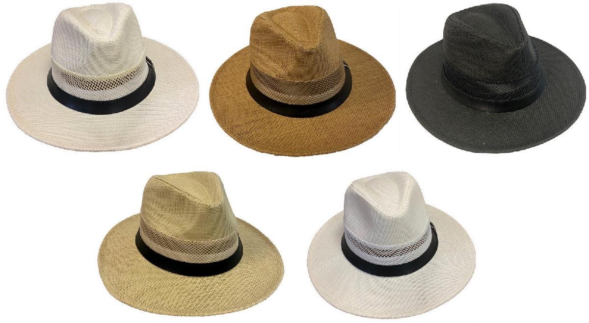 Mesh Solid Color Fedora Hats (Larger Size) image