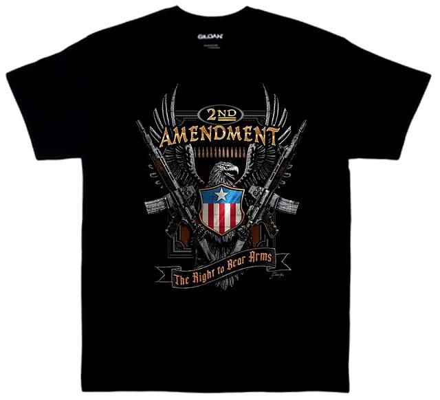 2nd Amendment Eagle Badge T-Shirts - Black XXXL image