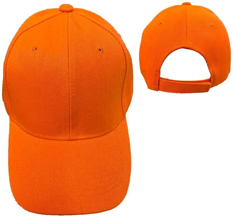 Orange Color Plain Baseball Caps image