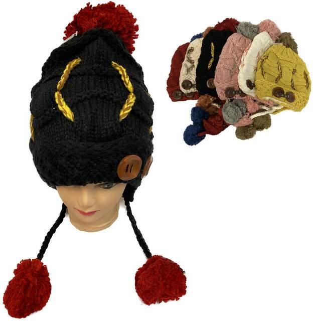 Girls Fleece Lined Knitted Winter Hats image
