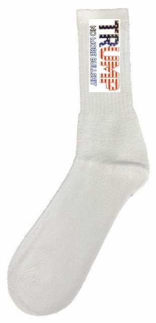 Trump "No More Bullshit" White Socks image