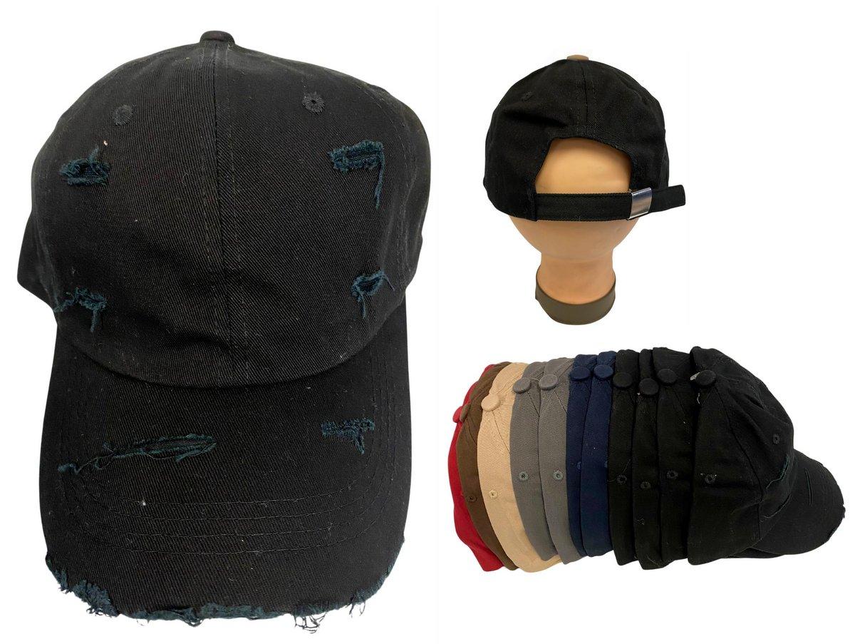 Solid Color Pre-Washed Cloth Hats - Assorted image