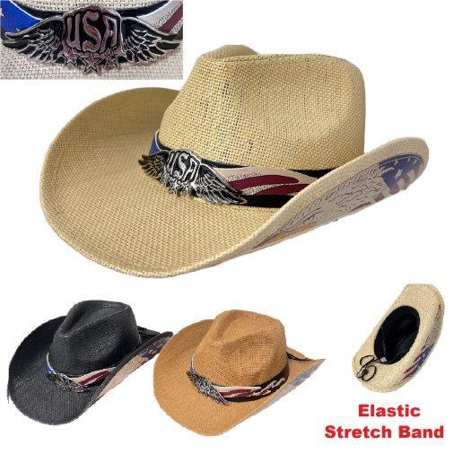 Western Cowboy Hat [USA Winged Badge/Eagle Flag Brim] image