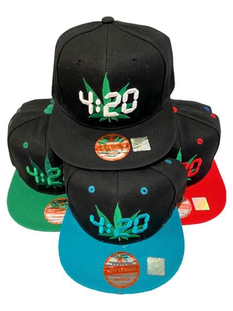 Marijuana Leaf 4:20 Snapback Baseball Caps image