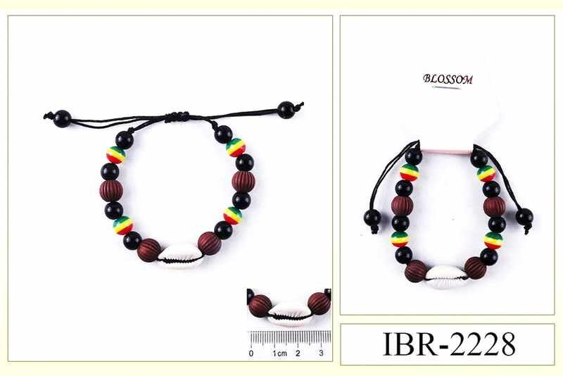 Rasta Color Beaded Bracelets With Shell image