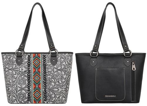 Montana West Tooled Collection Concealed Carry Tote - Black image