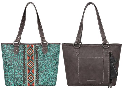 Montana West Tooled Collection Concealed Carry Tote - Coffee image
