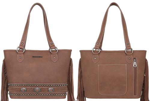 Montana West Concho Collection Concealed Carry Tote - Tan image