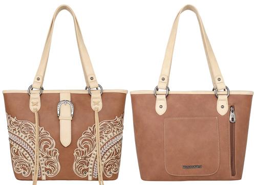 Montana West Cutout/Buckle Collection Concealed Carry Tote - Tan image