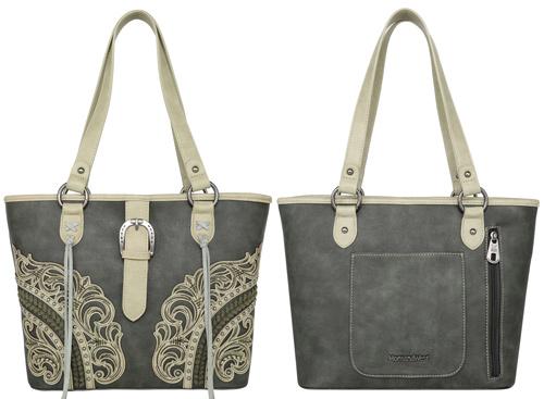 Montana West Cutout/Buckle Collection Concealed Carry Tote - Olive image