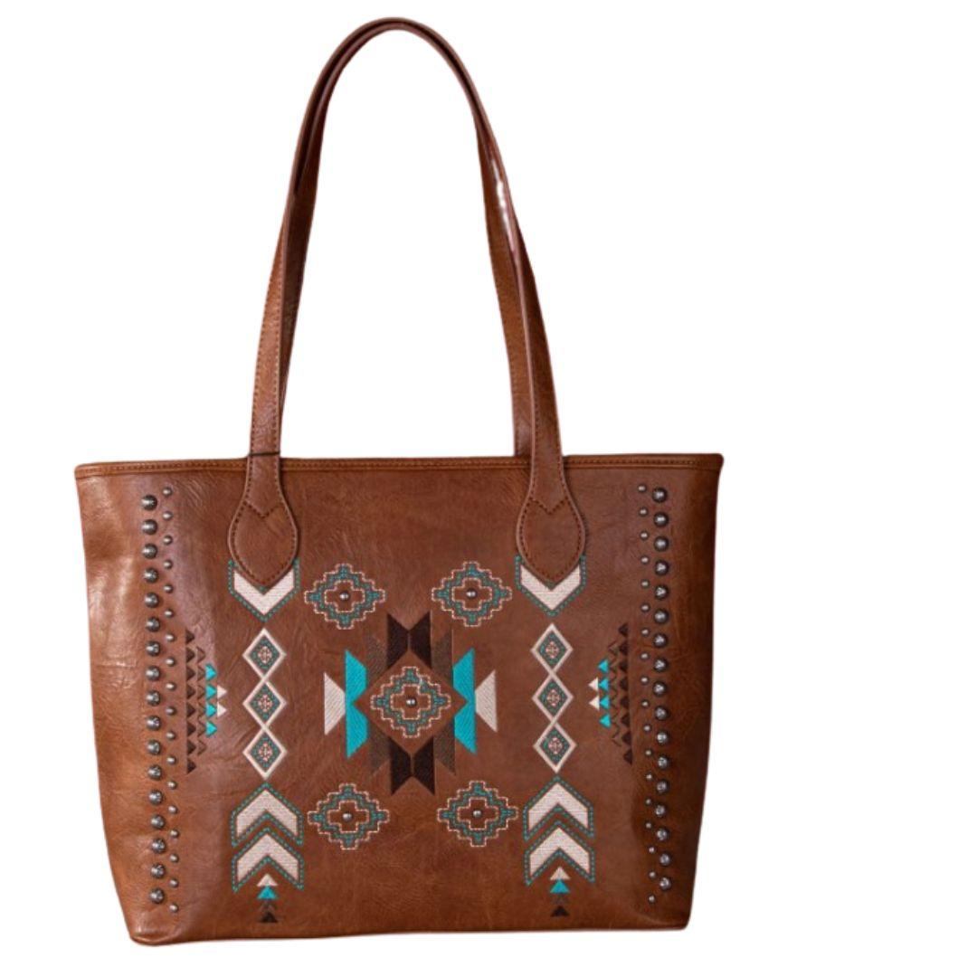 Montana West Embroidered Collection Concealed Carry Tote - Brown image
