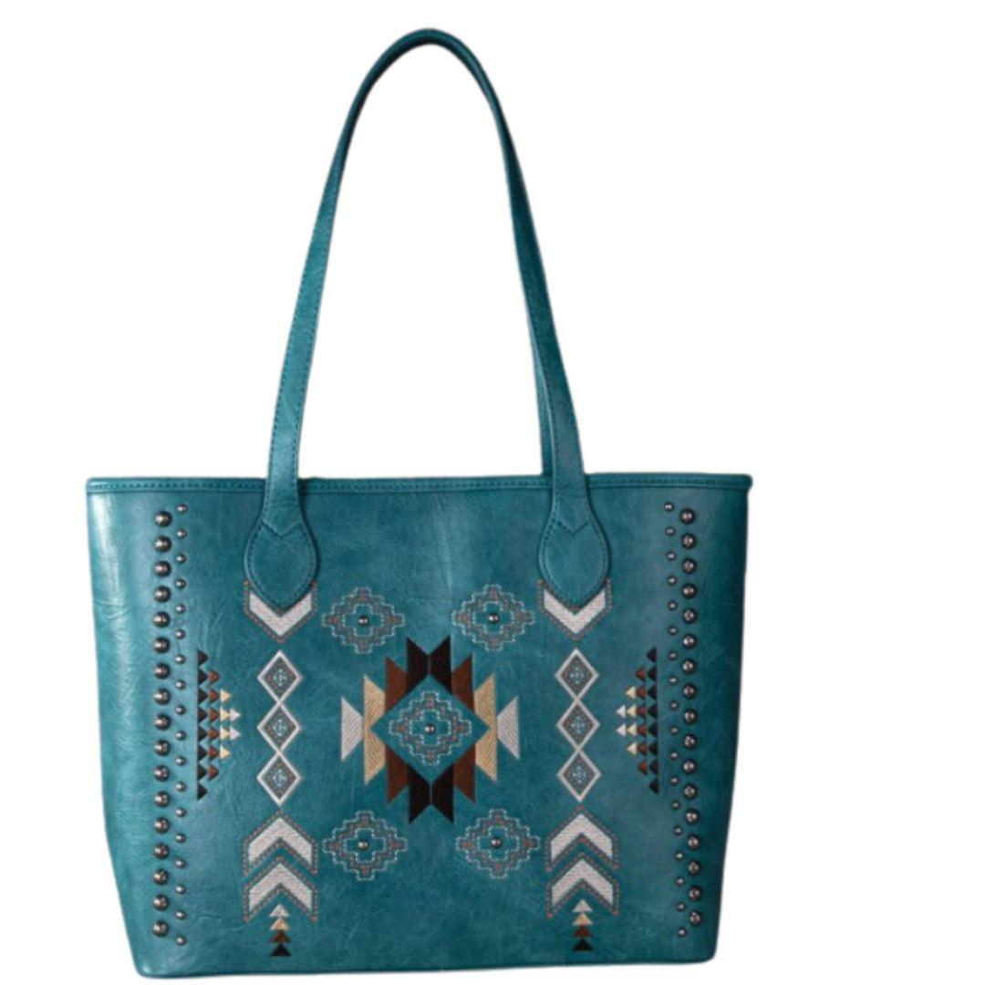 Montana West Embroidered Collection Concealed Carry Tote - Turquoise image