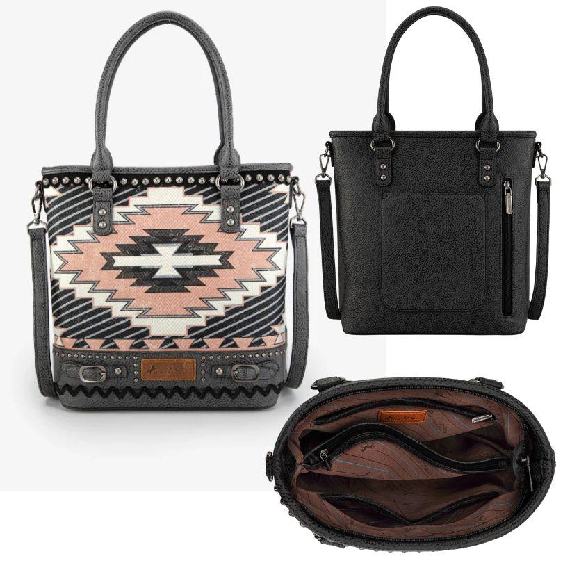 Montana West Aztec Collection Concealed Carry Tote & Crossbody - Black image