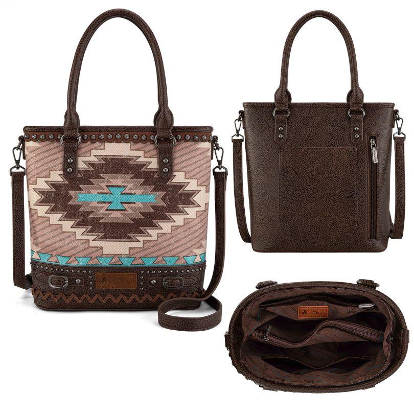 Montana West Aztec Collection Concealed Carry Tote & Crossbody - Coffee image