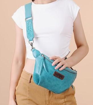 Wrangler Vintage Sling Bag Unisex Chest Bum Bag Crossbody - Turquoise