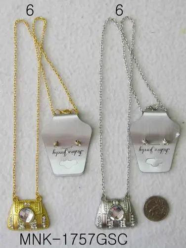 Purse-Shaped Necklace & Earring Sets - Gold & Silver image