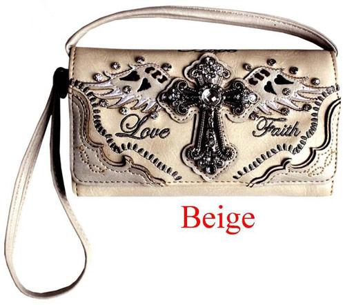Love & Faith Winged Cross Wallet - Beige image