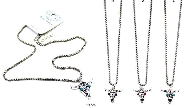 Stainless Steel Bull Head Necklaces - Assorted image