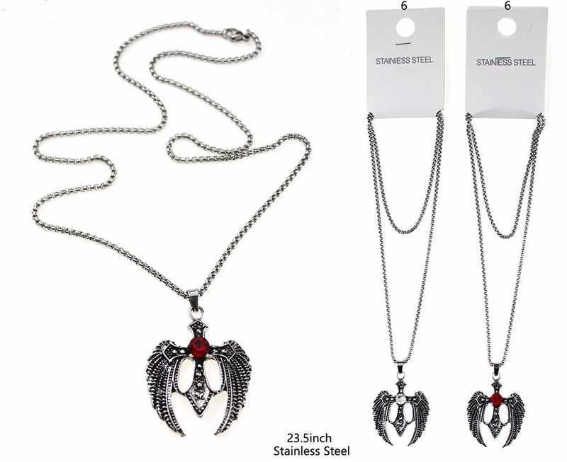 Cross & Wing Stainless Steel Necklaces - Assorted image