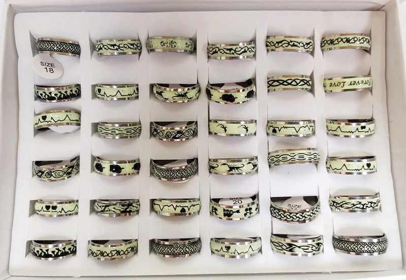 Assorted Pattern Stainless Steel Rings image
