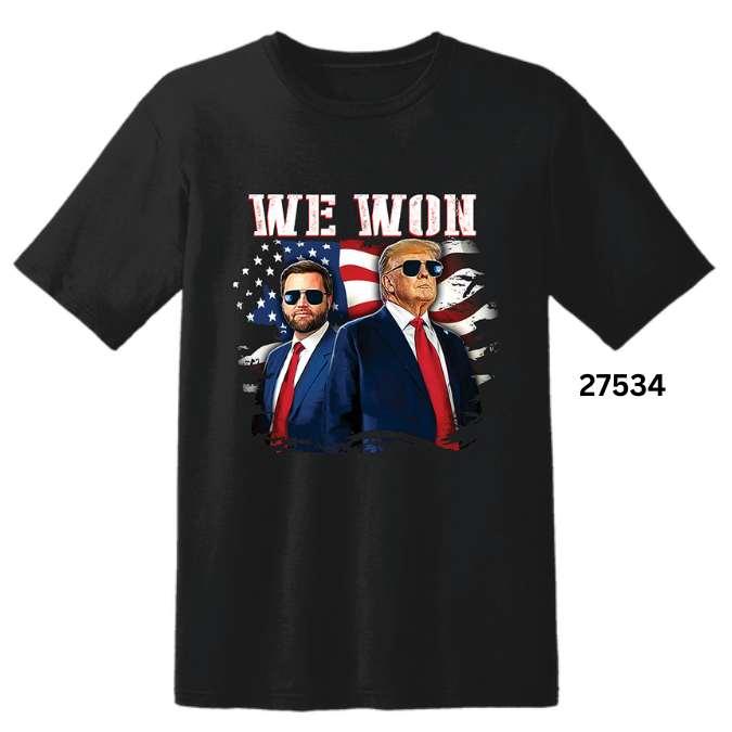 Trump Vance "We Won" T-Shirts - Black M/L/XL image