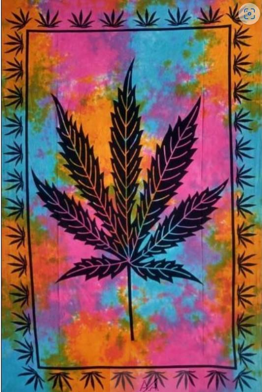 Tie Dye Marijuana Leaf Tapestries image
