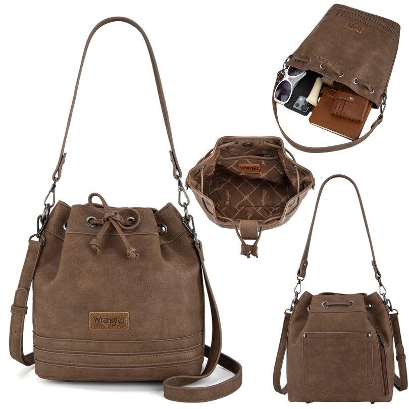 Wrangler Classic Drawstring Bag & Crossbody - Coffee image