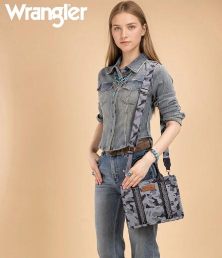 Wrangler Camo Print Tote & Crossbody - Black image