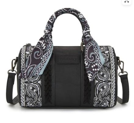 Wrangler Braided Paisley Bandana Boston Bag - Black image