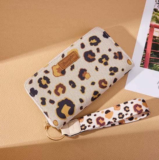 Wrangler Leopard Print Wallet/Wristlet - Beige image