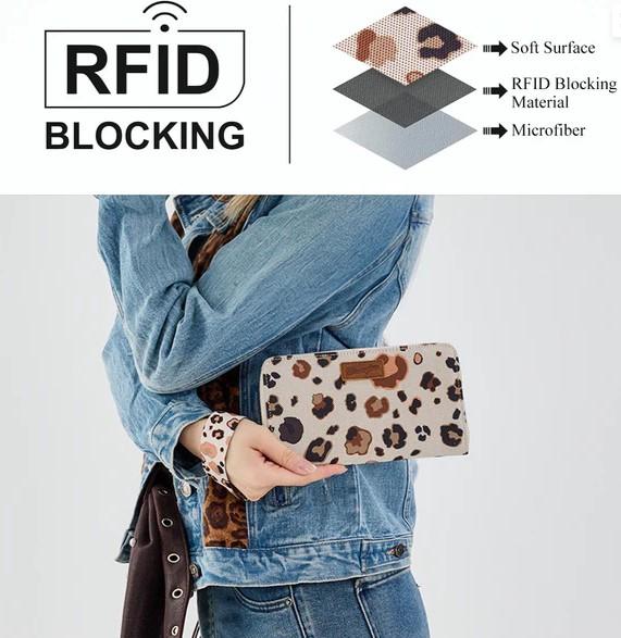 Wrangler Leopard Print Wallet/Wristlet - Brown image