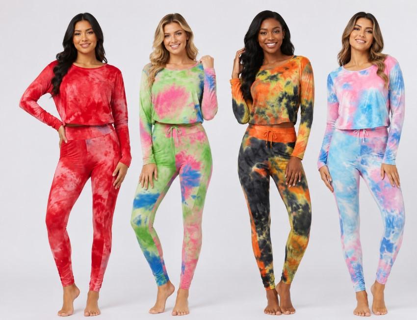 Bright Color Tie Dye Workout Set - Assorted image
