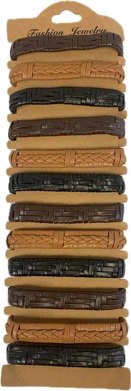 Braided Faux Leather Bracelets - Assorted image
