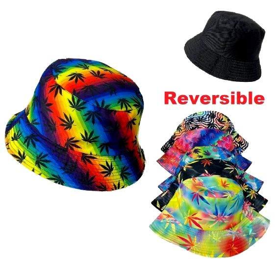 Tie Dye Marijuana Leaf Bucket Hats image