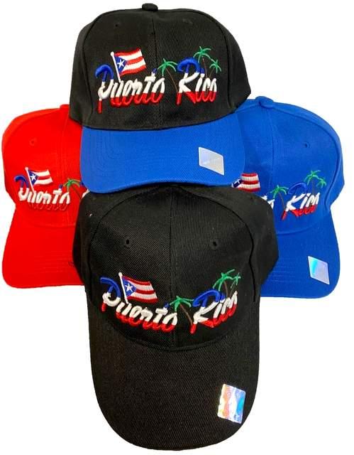 Puerto Rico Flag & Palm Tree Baseball Caps/Hats image