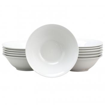 Gibson Home Noble Court 7 Inch Fine Ceramic Bowls in White 12 Piece Set image