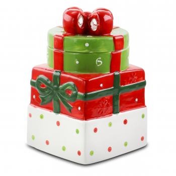 Gibson Home Christmas Estate 7.5 Inch Gift Box Holiday Cookie Jar image