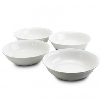 Gibson Home Wide 8.75 in. Stoneware Dinner and Serving Bowls in White, Set of 4 image