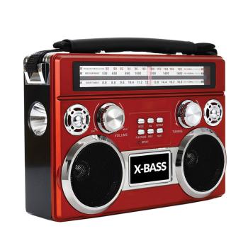SuperSonic Retro Rechargeable 3 Band Radio With Bluetooth and Flashlight in Red image