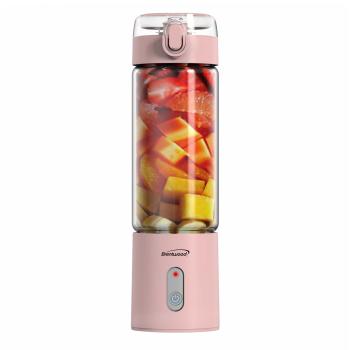 Brentwood 17 Ounce Portable Battery Operated USB Glass Blender in Pink image