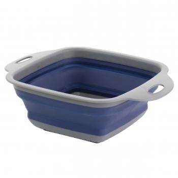 Oster Bluemarine Collapsible Square Plastic Colander in Blue image