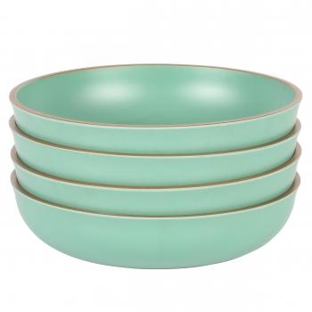 Gibson Home Rockabye 4 Piece 8.5 Inch Melamine Dinner Bowl Set In Green image