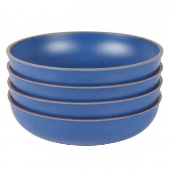 Gibson Home Rockabye 4 Piece 8.5 Inch Melamine Dinner Bowl Set In Blue image