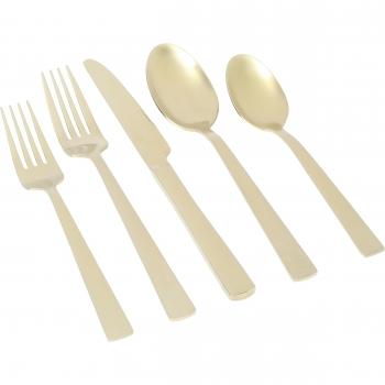 Gibson Elite Earlston 20 Piece Stainless Steel Flatware Set in Champagne Gold image