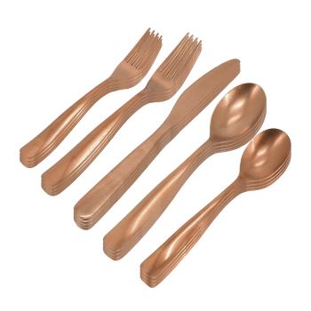 Gibson Home Hulton 20 Piece Stainless Steel Flatware Set in Matte Bronze image