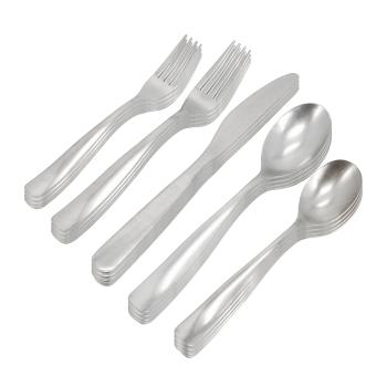 Gibson Home Hulton 20 Piece Stainless Steel Flatware Set in Silver image