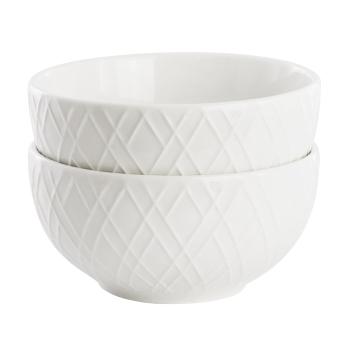 Gibson Home Great Essentials 2 Piece Fine Ceramic 4.5in Fruit Bowl Set in White image