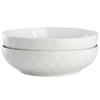 Gibson Home Great Essentials 2 Piece Fine Ceramic 8.2in Dinner Bowl Set in White image