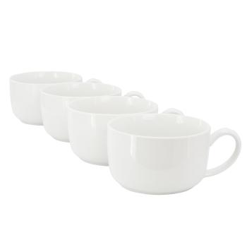 Gibson Home Great Essentials 4 Piece 32.5 Ounce Fine Ceramic Large Latte Mug Set in White image