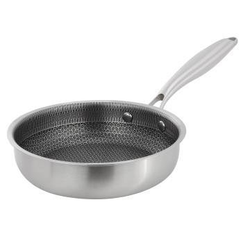 Gibson Home Elsenborn 8in Hybrid Nonstick Stainless Steel Frying Pan in Silver image